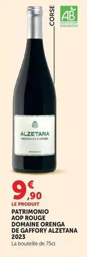 Hyper U Domaine orenga de gaffory - patrimonio aop rouge alzetana 2023 offre