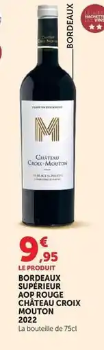Hyper U Bordeaux superieur aop rouge mouton 2022 offre