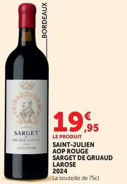 Hyper U Saint-julien aop rouge sarget de gruaud offre