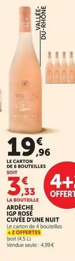 Hyper U Ardeche igp rosé cuvée du nuit offre