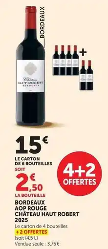 Super U Bordeaux aop rouge 2022 offre