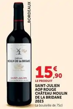 Hyper U Saint-julien aop rouge château moulin de la bridane 2023 offre