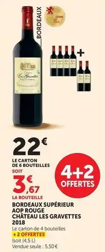 Super U Bordeaux supérieur aop rouge offre