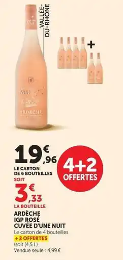 Super U Ardèche igp rosé cuvée dune nuit offre