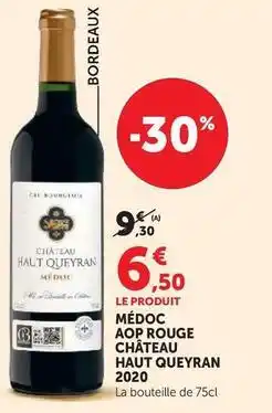 Super U Médoc aop rouge 2022 offre
