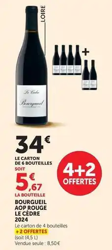 Super U Bourgueil aop rouge le cèdre offre