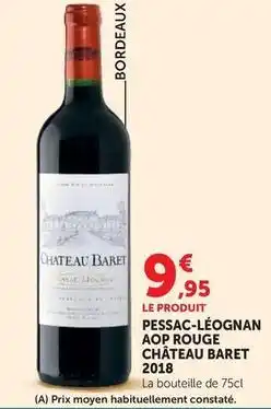 Super U Pessac-léognan aop rouge 2018 offre