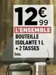 Centrakor Bouteille isolante 1 l + 2 tasses offre
