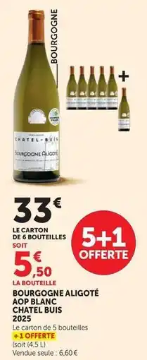 Super U Bourgogne aligoté aop blanc offre