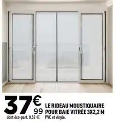 Centrakor Le rideau moustiqueire pour baie vitrée 3x2,2 m offre