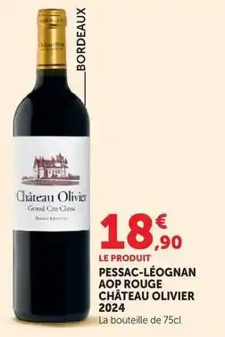 Hyper U Pessac-léognan aop rouge 2022 offre