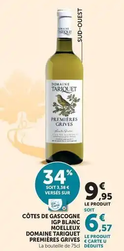 Super U Côtes de gascogne igp blanc moelleux offre