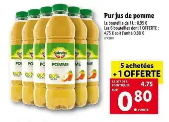Lidl Pur Jus De Pomme Solevita offre