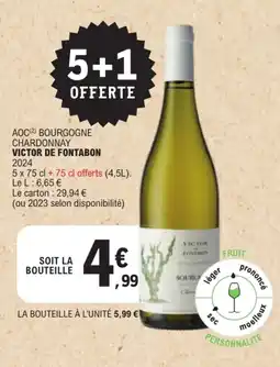 E.Leclerc VICTOR DE FONTABON CHARDONNAY offre