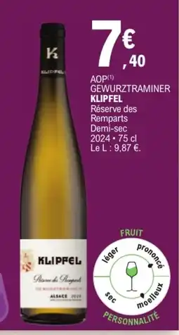 E.Leclerc KLIPFEL GEWURZTRAMINER offre