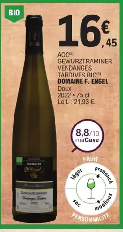 E.Leclerc DOMAINE F. ENGEL Gewurztraminer Vendanges Tardives offre
