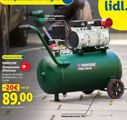 Lidl PARKSIDE Compresseur silencieux offre