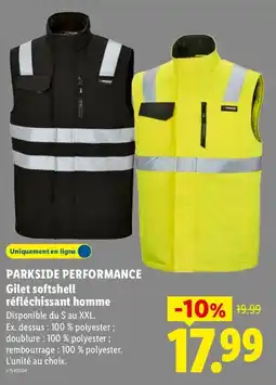 Lidl PARKSIDE PERFORMANCE Gilet softshell réfléchissant homme offre