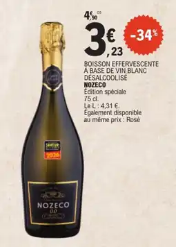 E.Leclerc NOZECO BOISSON EFFERVESCENTE À BASE DE VIN BLANC DÉSALCOOLISÉ offre