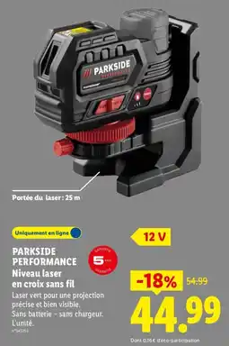 Lidl PARKSIDE Niveau laser en croix sans fil offre