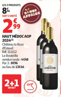 Auchan Château la rose d'esteuil haut médoc aop offre