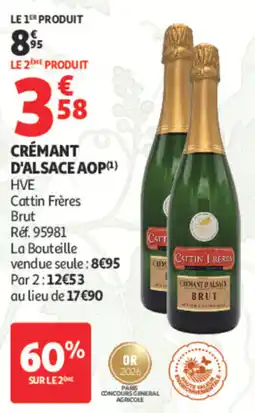 Auchan Cattin Frères CRÉMANT D'ALSACE AOP offre