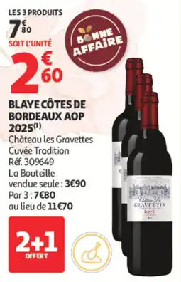 Auchan Château les gravettes blaye côtes de bordeaux aop offre