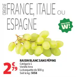 Auchan RAISIN BLANC SANS PÉPINS offre