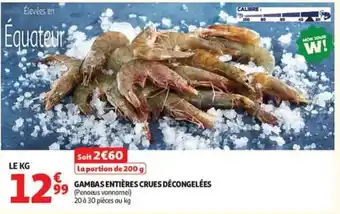 GAMBAS ENTIÈRES CRUES DÉCONGELÉES
