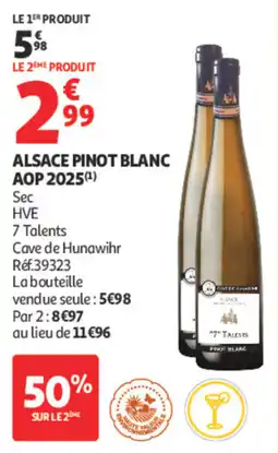 Auchan 7 Talents ALSACE PINOT BLANC offre