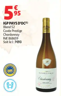Auchan VIGNOBLES VELLAS Chardonnay offre