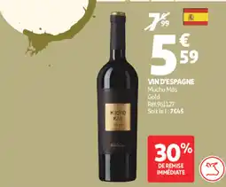 Auchan Mucho Más Gold vin d'espagne offre