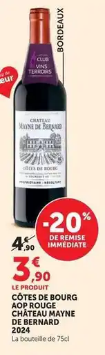 U Express Cotes de bourg aop rouge offre