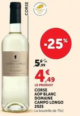 U Express Corse aop blanc domaine campo longo 2025 offre