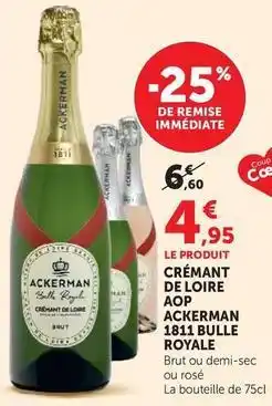 U Express Crémant de loire aop ackerman 1811 bulle royale offre