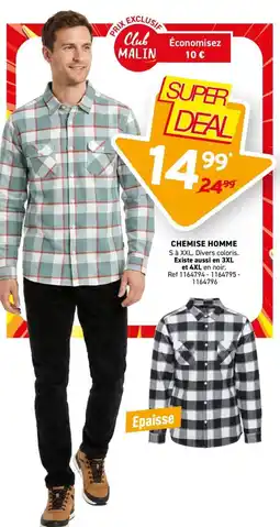 Trafic Chemise homme offre