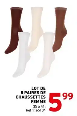 Trafic Lot de 5 paires de chaussettes femme offre
