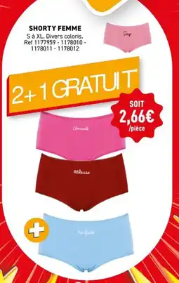 Trafic SHORTY FEMME offre