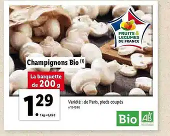 Lidl Champignons Bio offre