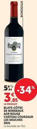 Super U Blaye-côtes de bordeaux aop rouge offre