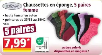 ElleNor Chaussettes en éponge