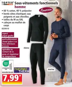 Norma TOPTEX Sous-vêtements fonctionnels homme offre