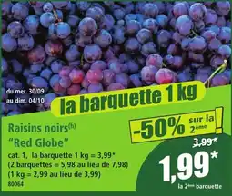 Norma Raisins noirs Red Globe offre