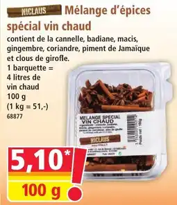 Norma NICLAUS Mélange d'épices spécial vin chaud offre
