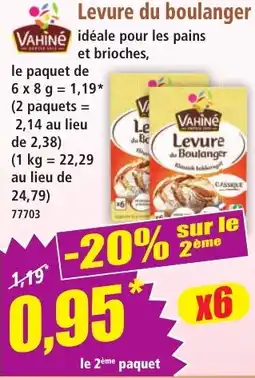 Norma VAHINE Levure du Boulanger offre