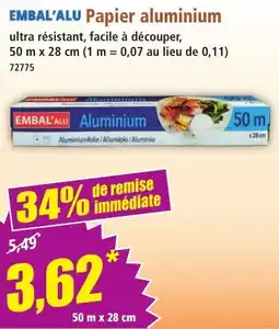 Norma EMBAL'ALU Papier aluminium offre