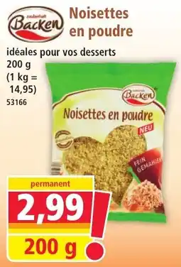 Norma Backen Noisettes en poudre offre
