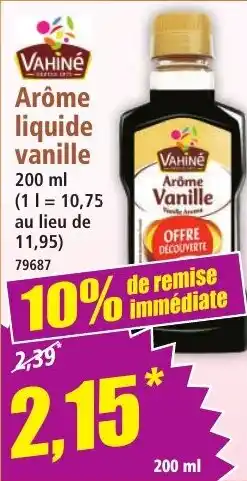 Norma VAHINE Arôme liquide vanille offre