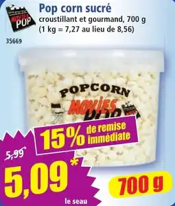 Norma MOVIES POP Pop corn sucré offre