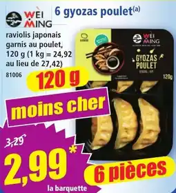 Norma WEI MING 6 gyozas poulet offre